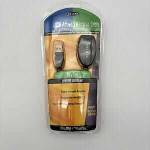 Belkin International F3U130-16 USB Active Extension Cable 16'/5M. New. Sealed.
